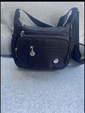 JIELSHI Womens Black Nylon Crossbody Bag Multi Pocket Shoulder Purse Travel Med